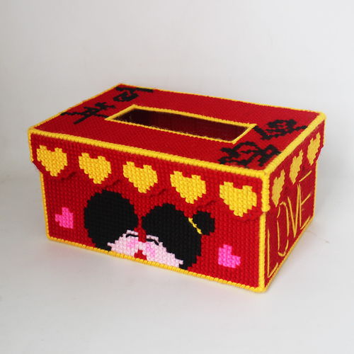 毛線繡立體3D十字繡新款 打造個性化客廳紙巾盒